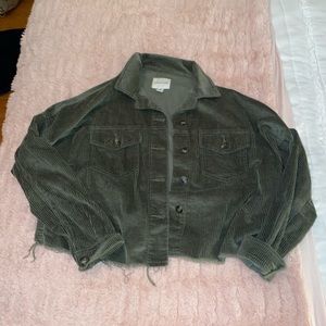 American Eagle boxy green corduroy jacket